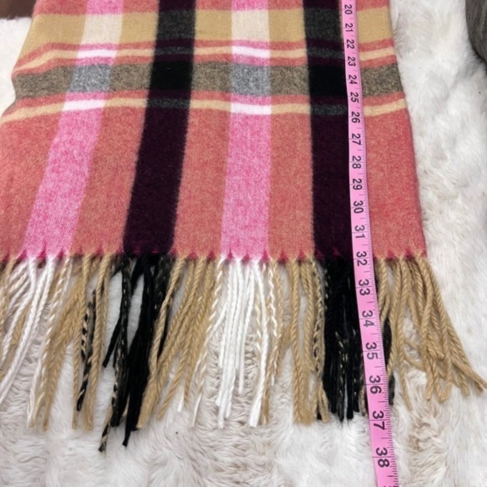 Woolrich Classic Plaid Poncho Neutral-tone Oatmeal Boho Hippie Fringe Soft Cozy - Picture 6 of 7